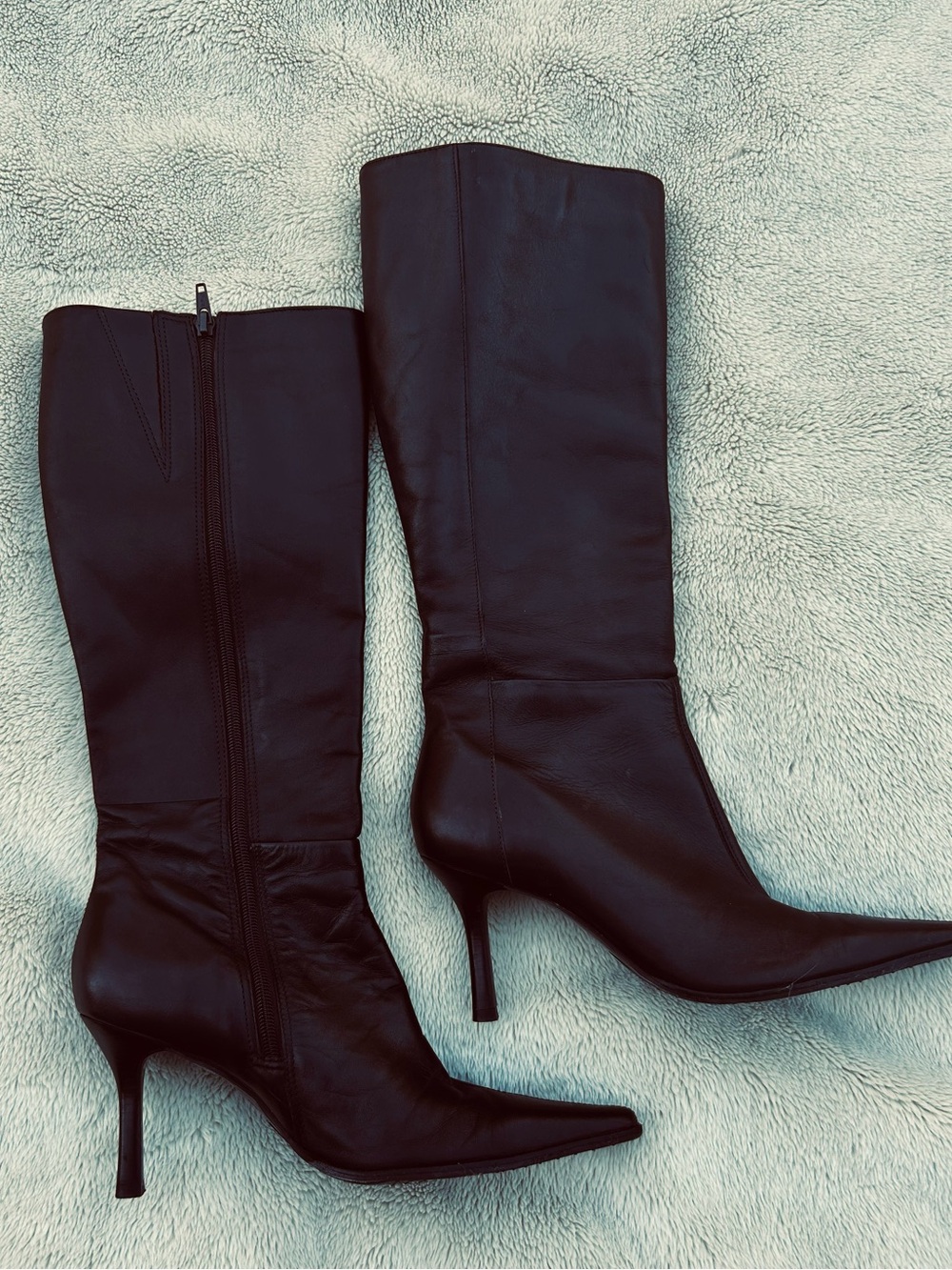 Diba Women's Brown Leather Mid-Calf Heeled Boots 7-1/2 - Picture 6 of 7